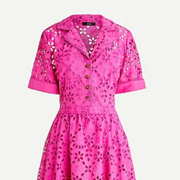 NWT J. Crew Short Sleeve A-line Eyelet Dress - Picture 3 of 14